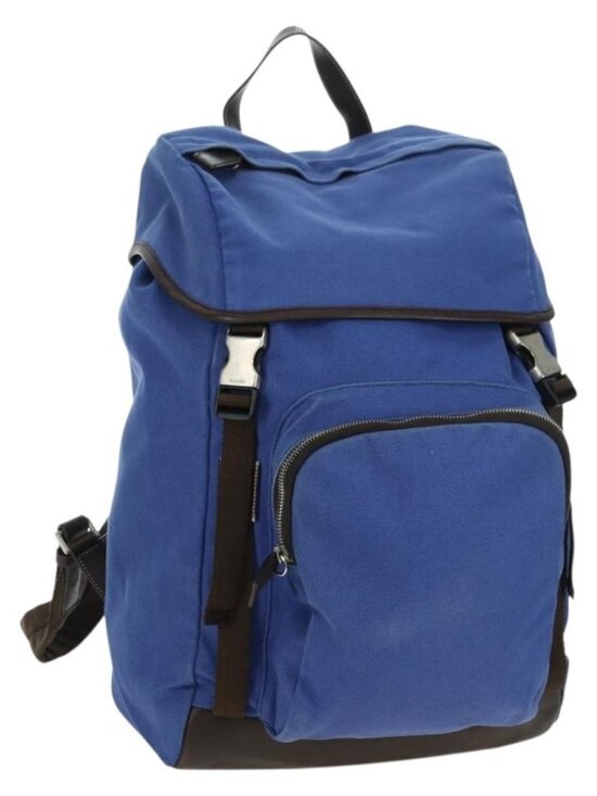 PRADA Backpack Canvas Blue Silver Auth 176786 main image 7